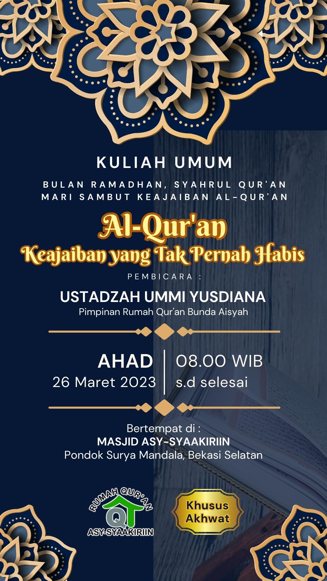 Flyer Kuliah Umum Keajaiban Alquran